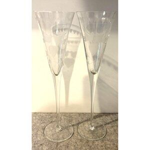 2 Colony Crystal Forever Toasting Wedding Tall Champagne Flutes   # 2982
